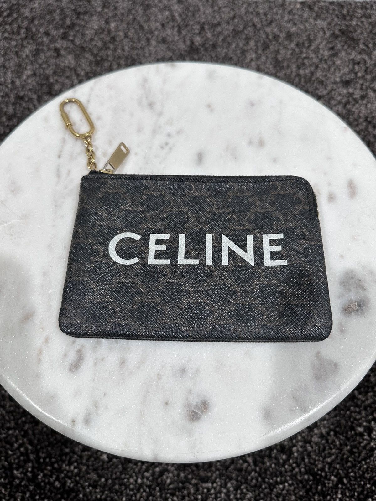 Celine × Hedi Slimane Celine x Hedi Coin & Card Pouch In Triomphe Canvas Wallet Size ONE SIZE - 7 Thumbnail