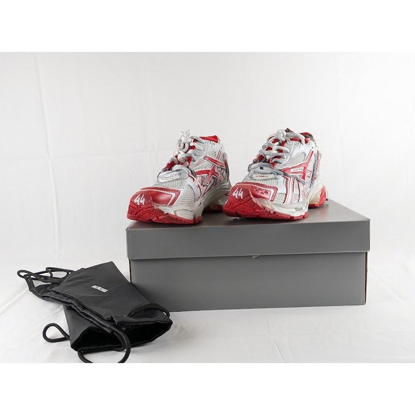 Balenciaga o1rshd1 Bicolor Mesh Runner in White/Red Size US 11 / EU 44 - 12 Thumbnail