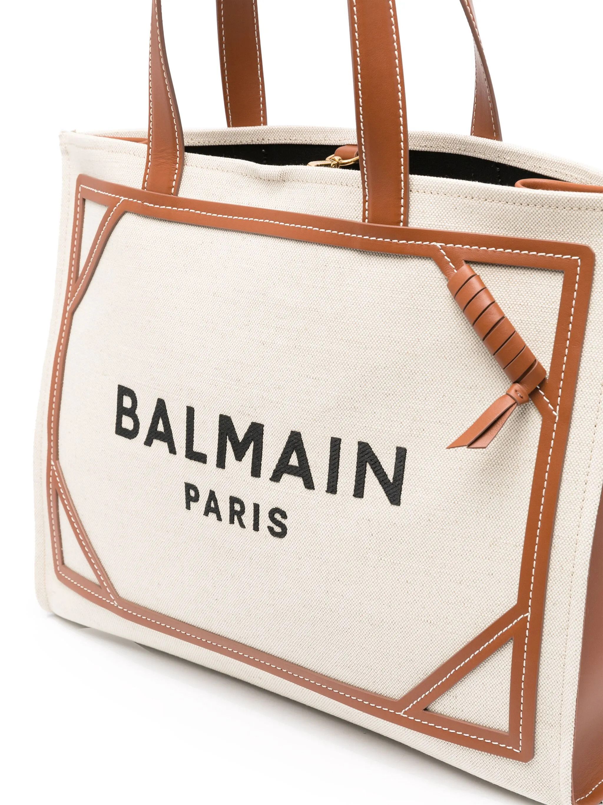 Balmain o1mt1gz0326 Size: OS / B-Army Logo-print Tote Bag in Beige Size ONE SIZE - 4 Thumbnail