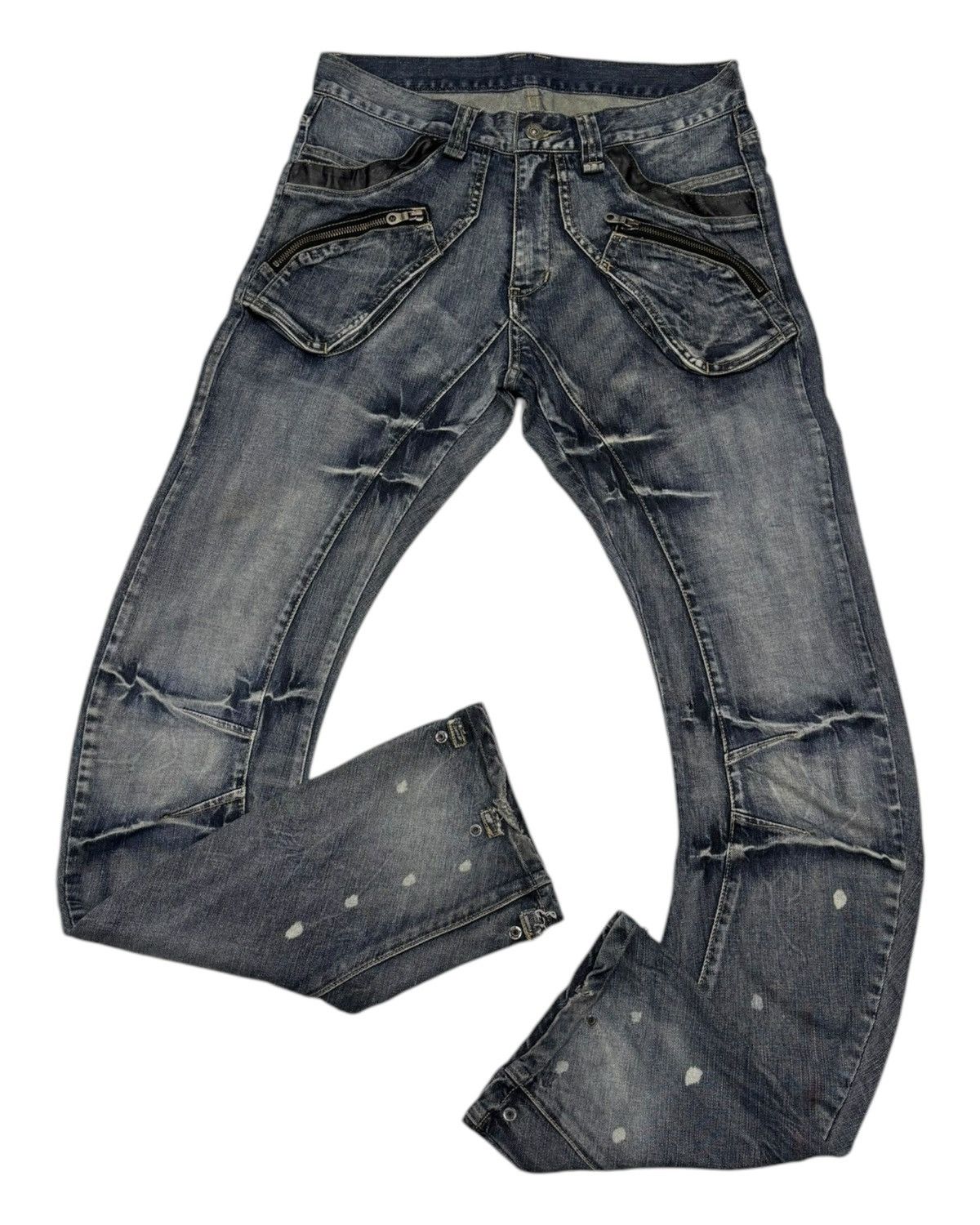 Kapital 🔥PPFM AW2011 CURVE DENIM MULTI ZIPPER POCKET JEANS Size US 32 / EU 48 - 9 Thumbnail