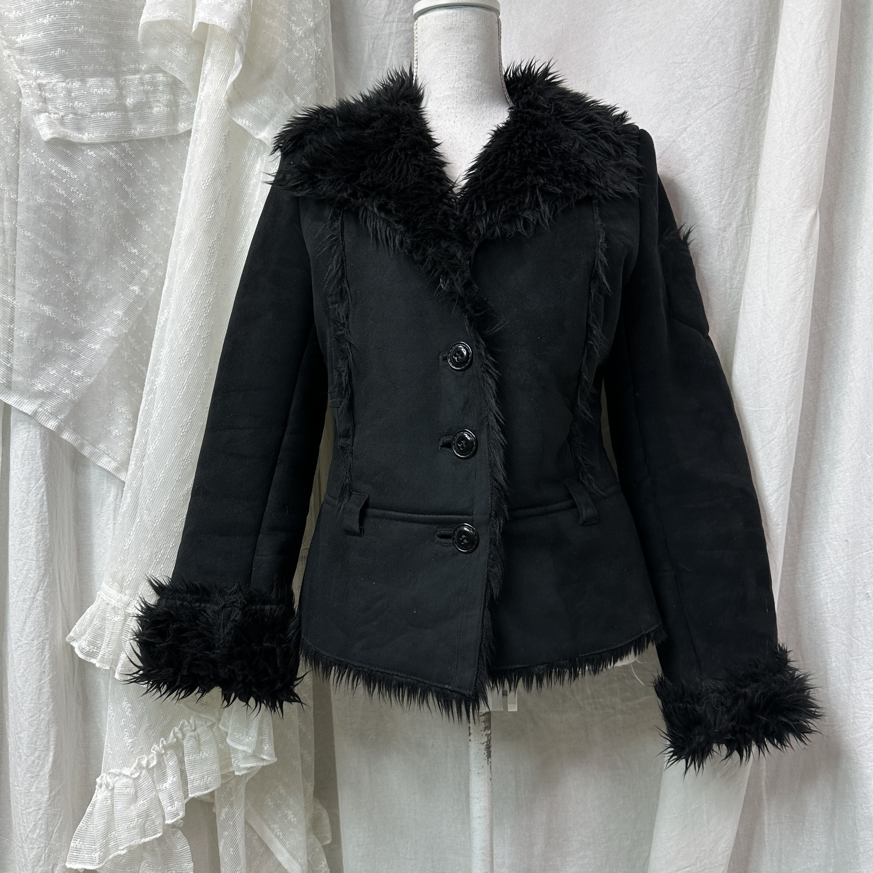Samsoe Samsoe Vintage Buttoned Faux Fur Penny Lane Jacket 00s Size S / US 4 / IT 40 - 5 Thumbnail