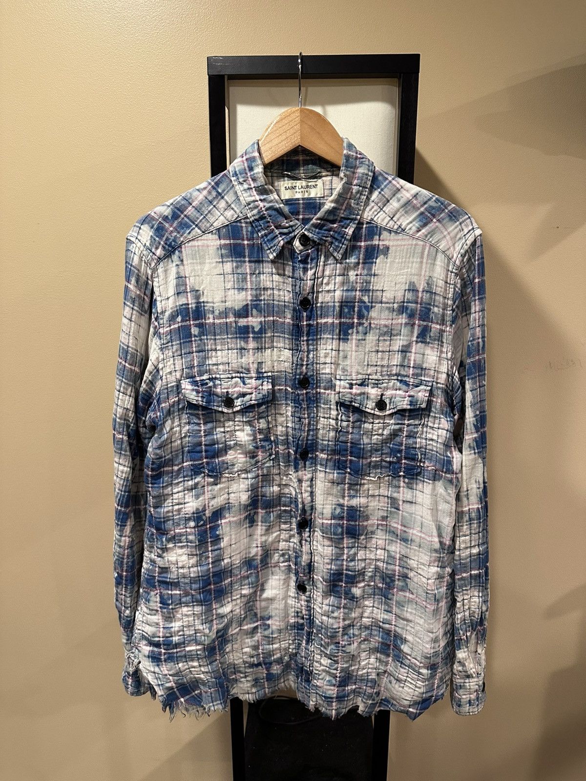 Saint Laurent Paris Bleached Flannel | Grailed