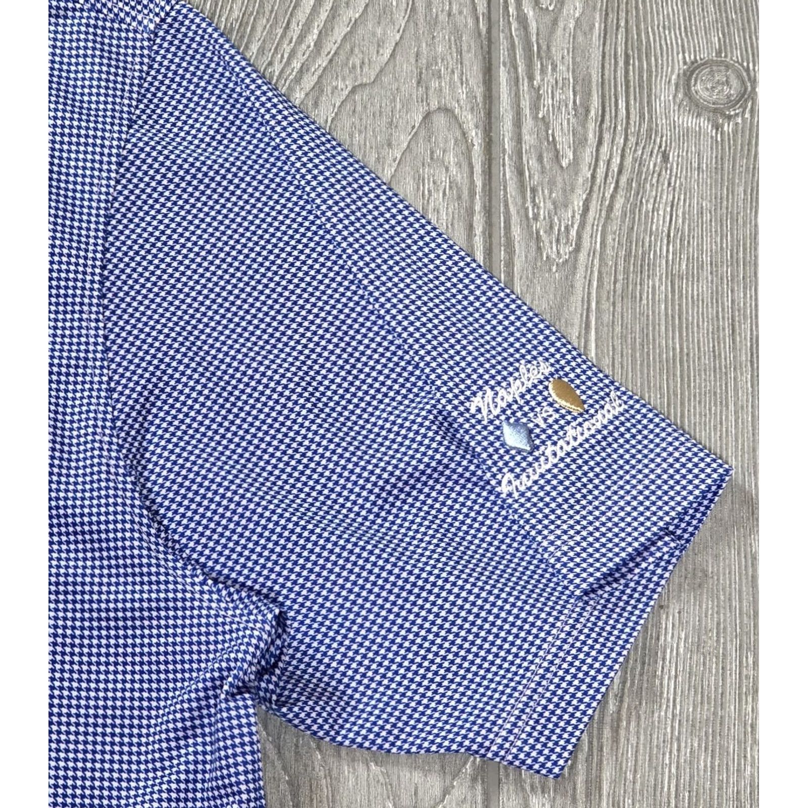 Footjoy FootJoy Polo Shirt Mens L Blue Houndstooth Performance Naples FJ Golf Size US L / EU 52-54 / 3 - 4 Thumbnail