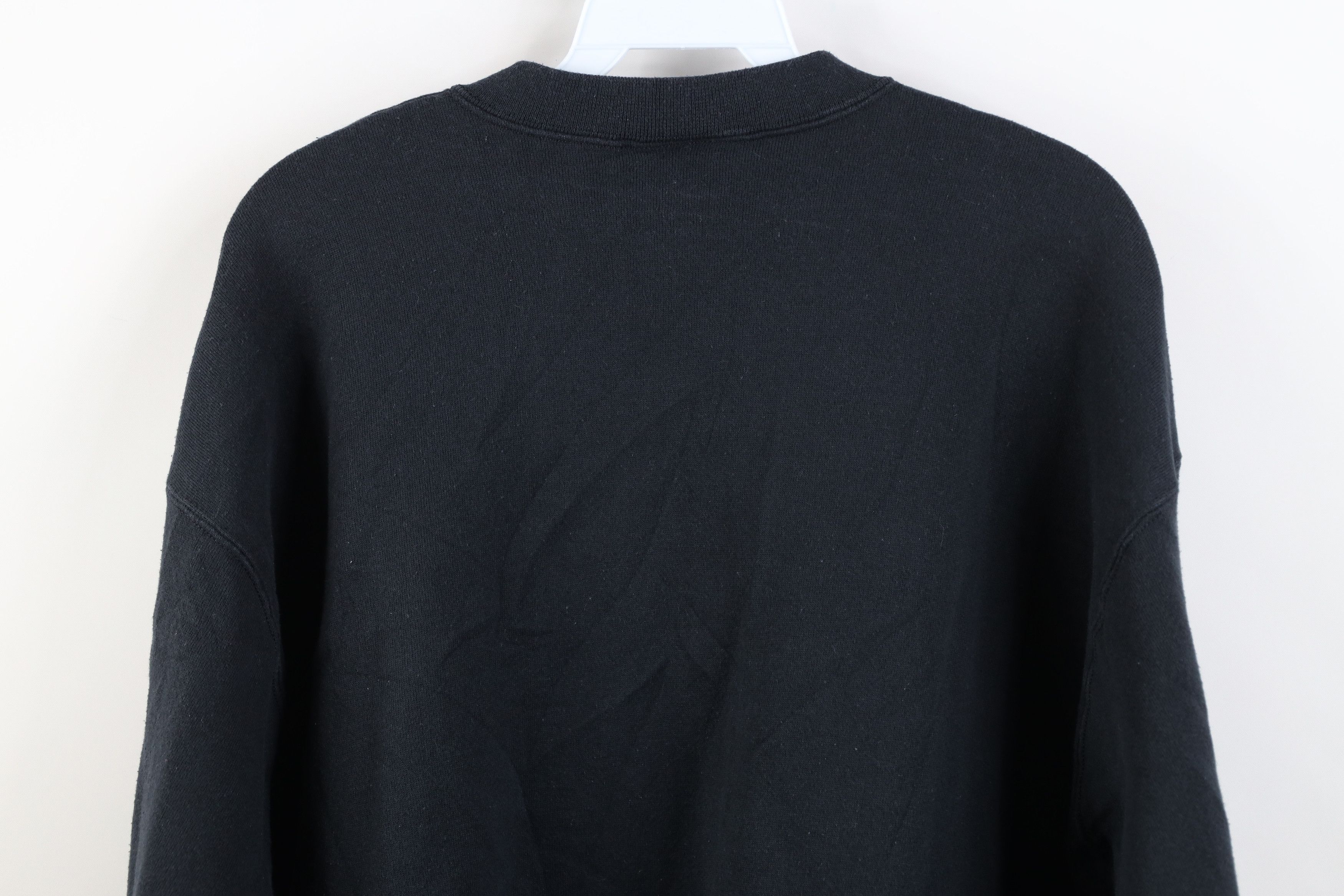 Vintage Vintage 90s Streetwear Blank Crewneck Sweatshirt Black USA Size XL / US 12-14 / IT 48-50 - 10 Thumbnail