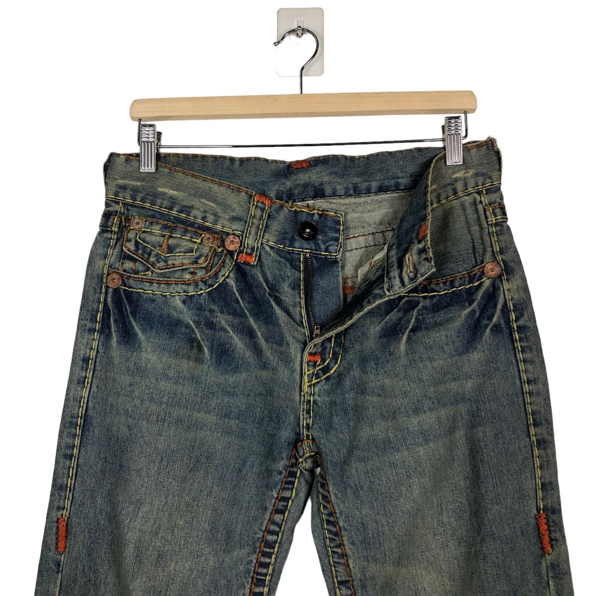 Japanese Brand 🔥VINTAGE DENIM JEANS TRUE RELIGION DESIGN BIG POCKET Size US 32 / EU 48 - 13 Thumbnail