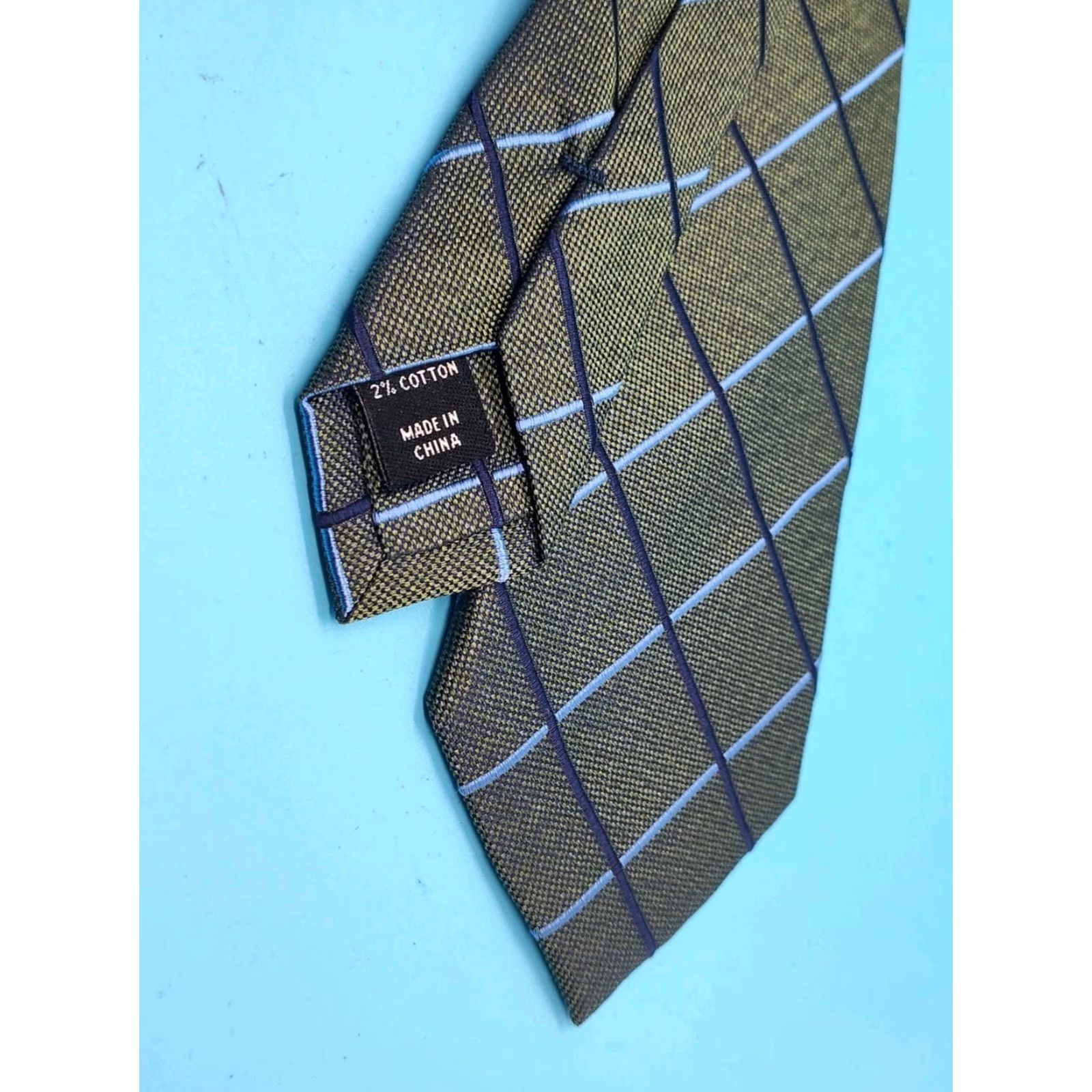 Jos. A. Bank VINTAGE Jos A. Bank SIGNATURE Men's Silk Green Checkered Tie 3 1/8" x 60" Business Casual Size ONE SIZE - 6 Thumbnail