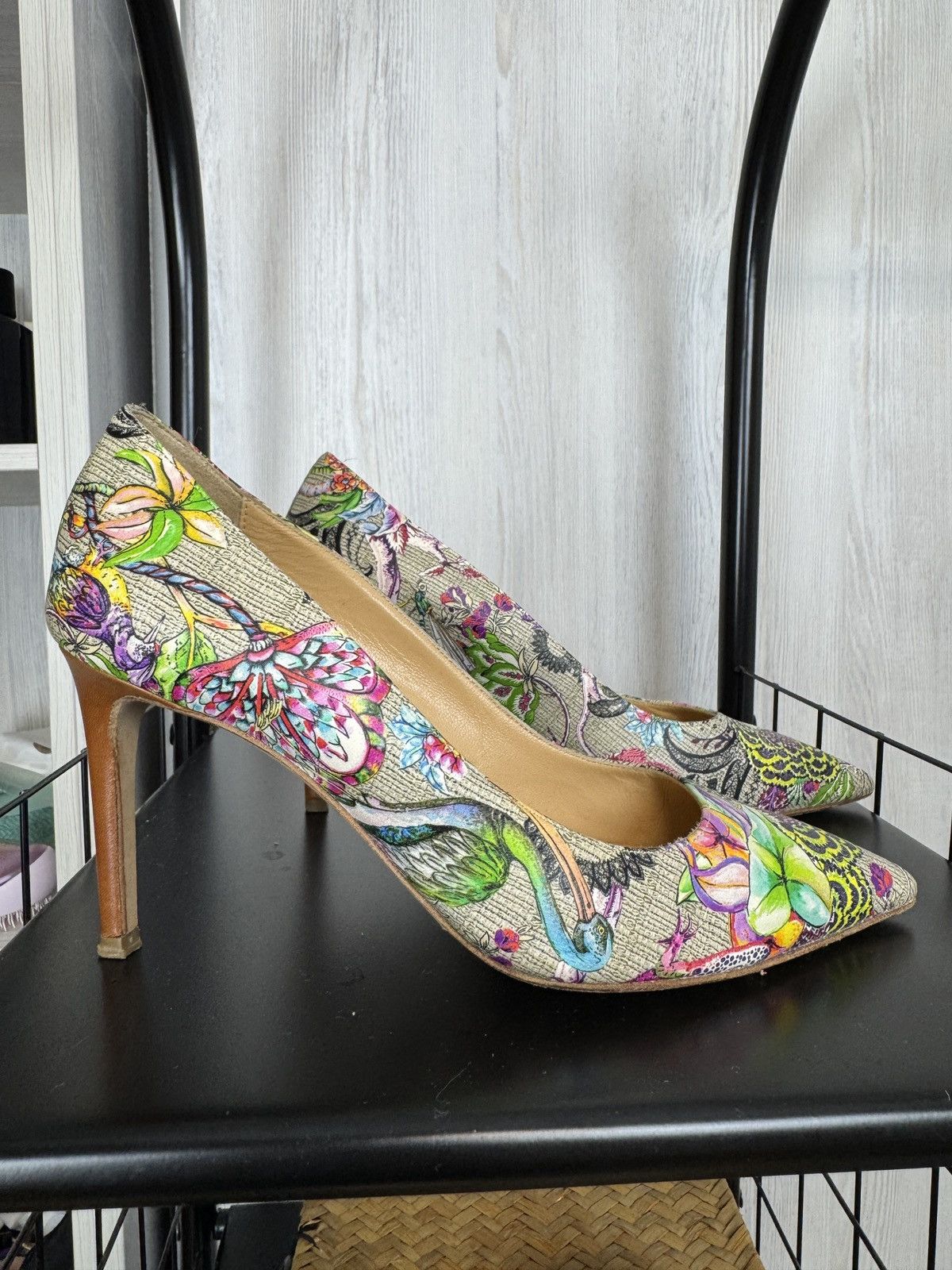 Etro ETRO made in Italy flower floral pattern multicolor heels Size US 7 / IT 37 - 4 Thumbnail