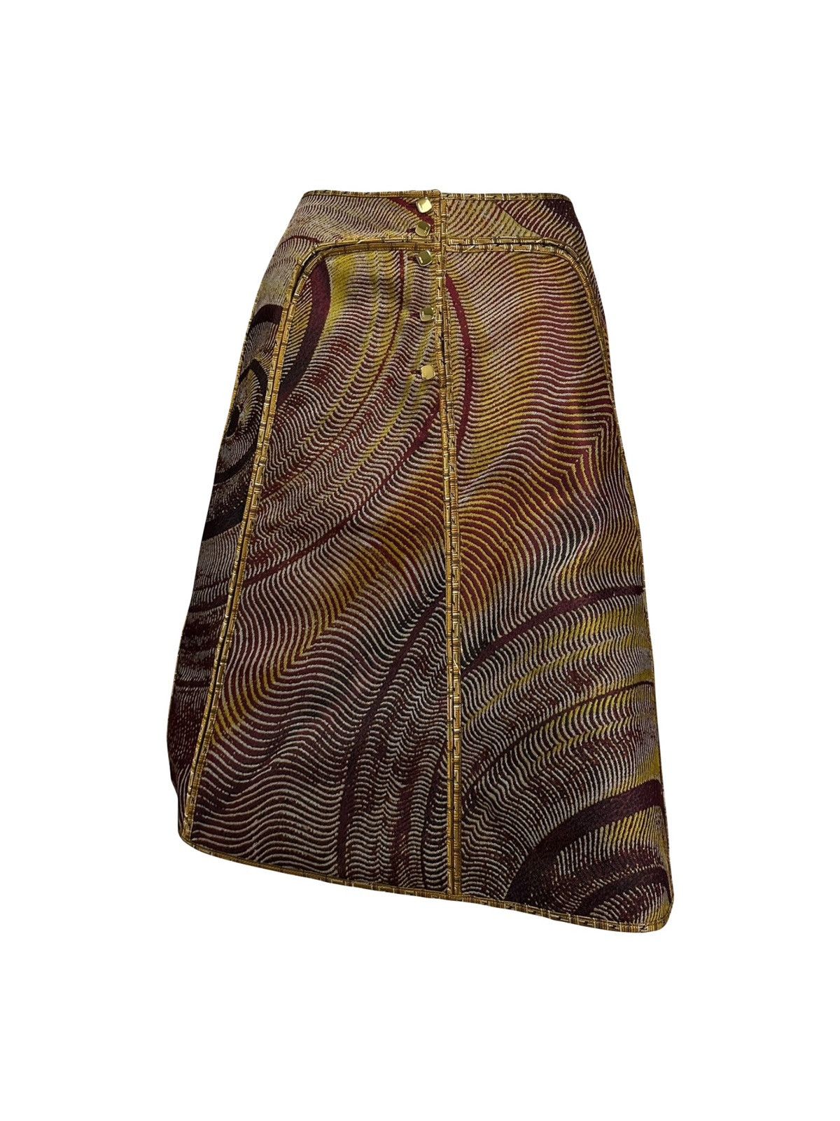 Fendi FENDI Fall Winter 2000 Jacquard Flared Midi Skirt Size 30" / US 8 / IT 44 - 1 Thumbnail