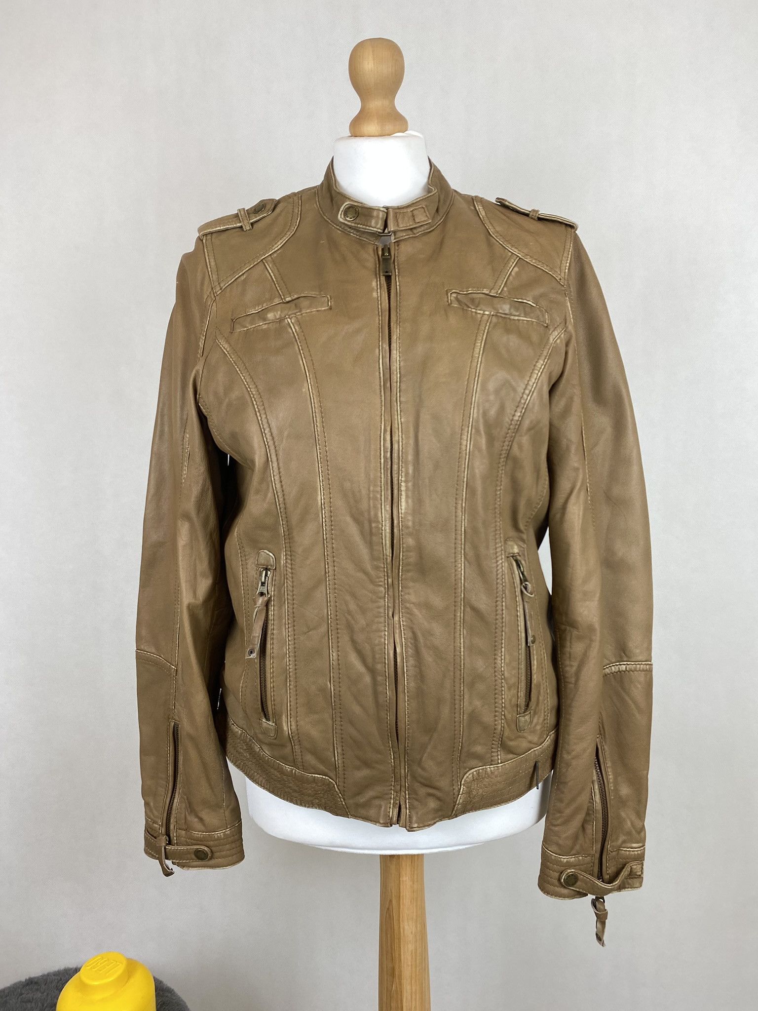 Genuine Leather × Vintage real leather jacket biker moto pepe jeans Size L / US 10 / IT 46 - 3 Thumbnail