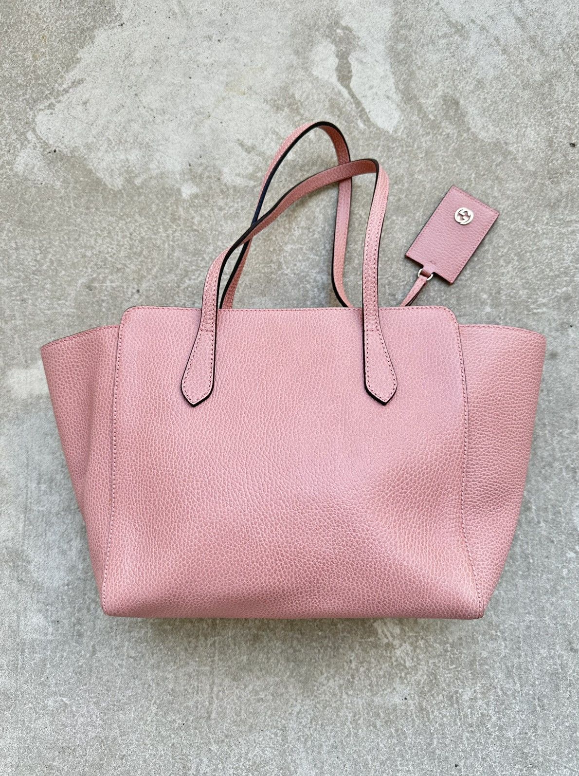 Gucci Gucci Swing Leather Light Rose Leather Tote Luxury Bag Size ONE SIZE - 8 Thumbnail