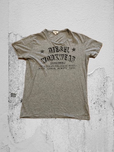 Diesel Vintage gray T-shirt big logo Diesel Y2K streetwear Size US XL / EU 56 / 4 - 1 Thumbnail