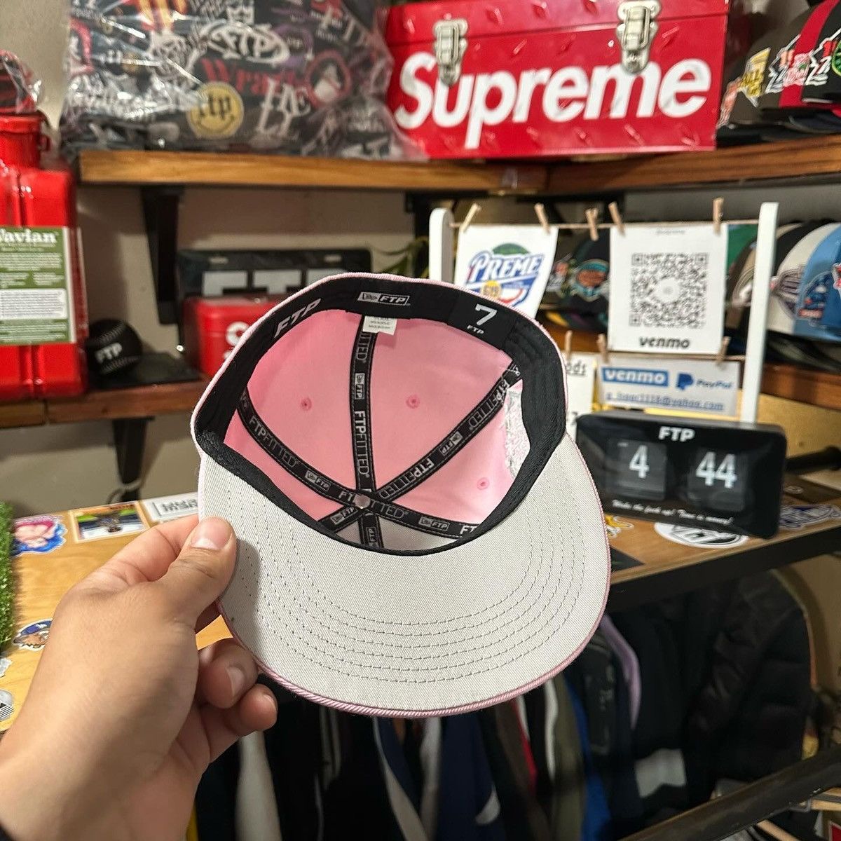 Fuck The Population FTP BLING F LOGO FITTED HAT (PINK) Size ONE SIZE - 4 Thumbnail