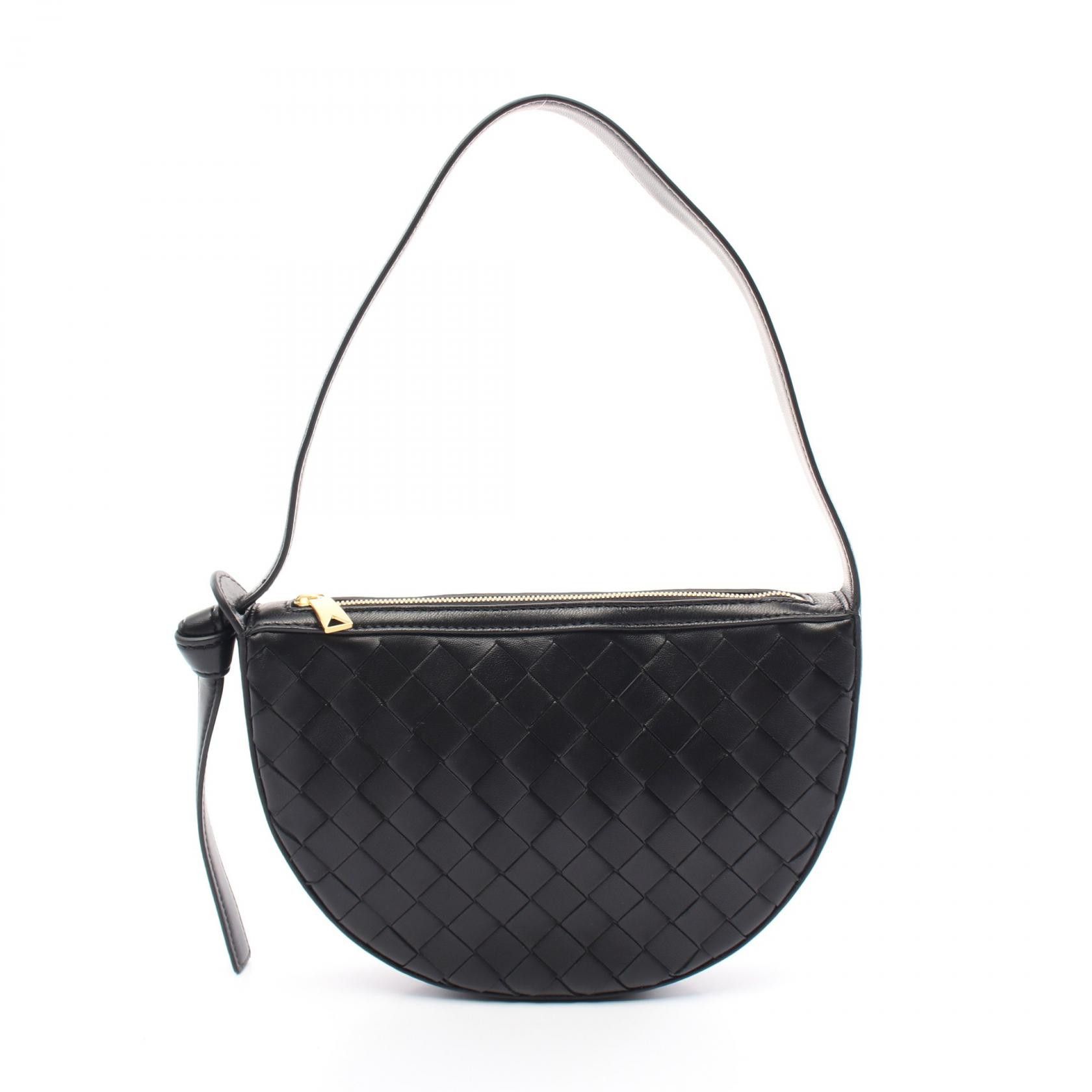 Bottega Veneta Bottega Veneta Mini Sunrise Leather Shoulder Bag Leather Shoulder Bag 763747Vcpp38425 in Black, Women's