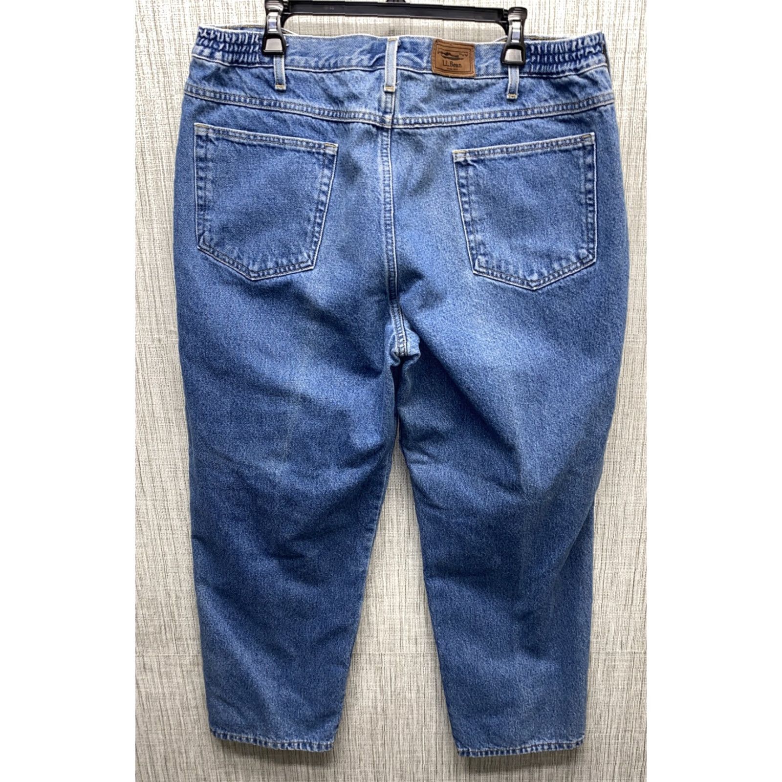 Vintage LL Bean Jeans Mens 40 x 30 Denim Blue Plaid Lined Regular Cotton Mens Size US 40 / EU 56 - 4 Thumbnail