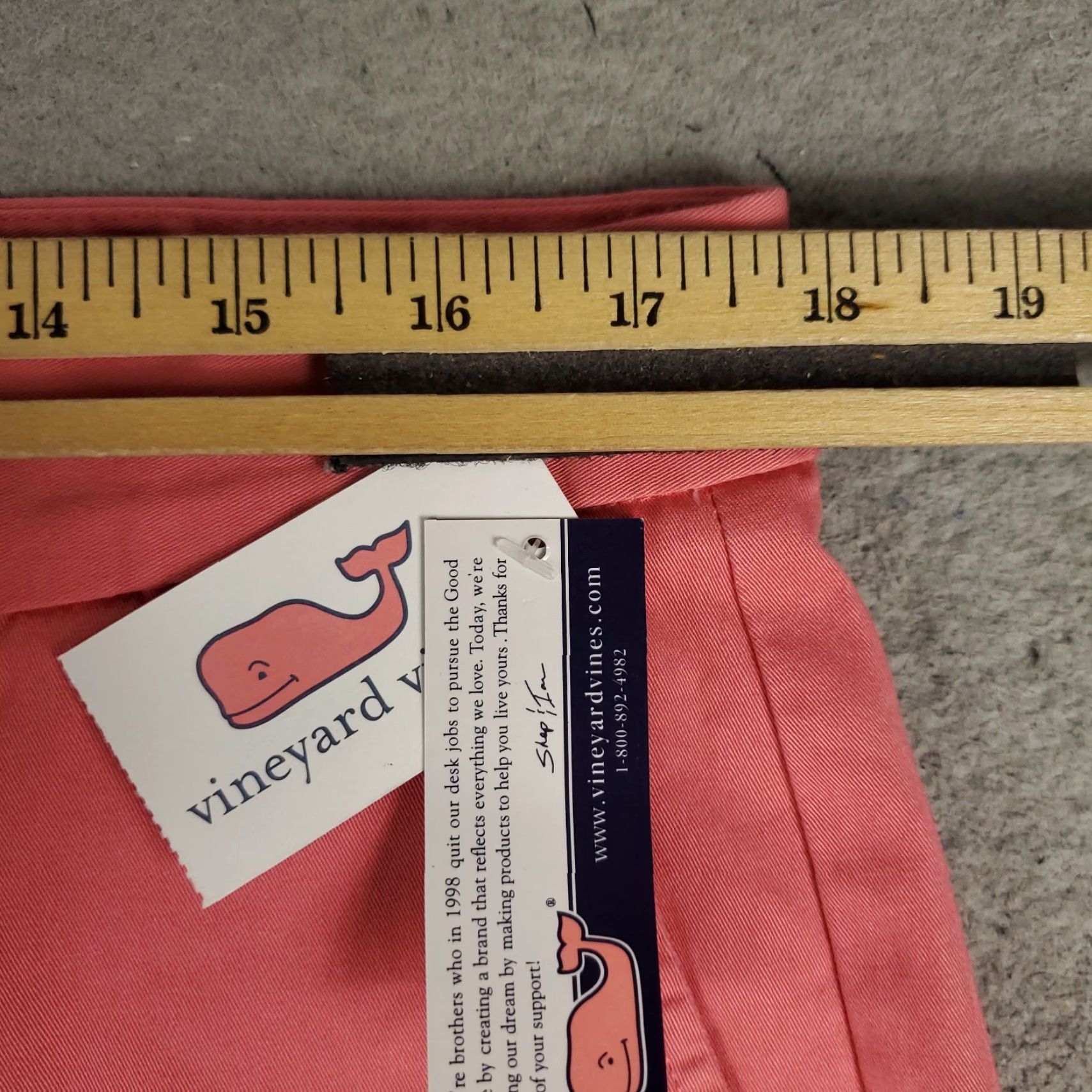 Vineyard Vines Vineyard Vines Shorts Mens 35 Pink Breaker Classic Fit Flat Front Chino Size US 35 - 2 Thumbnail