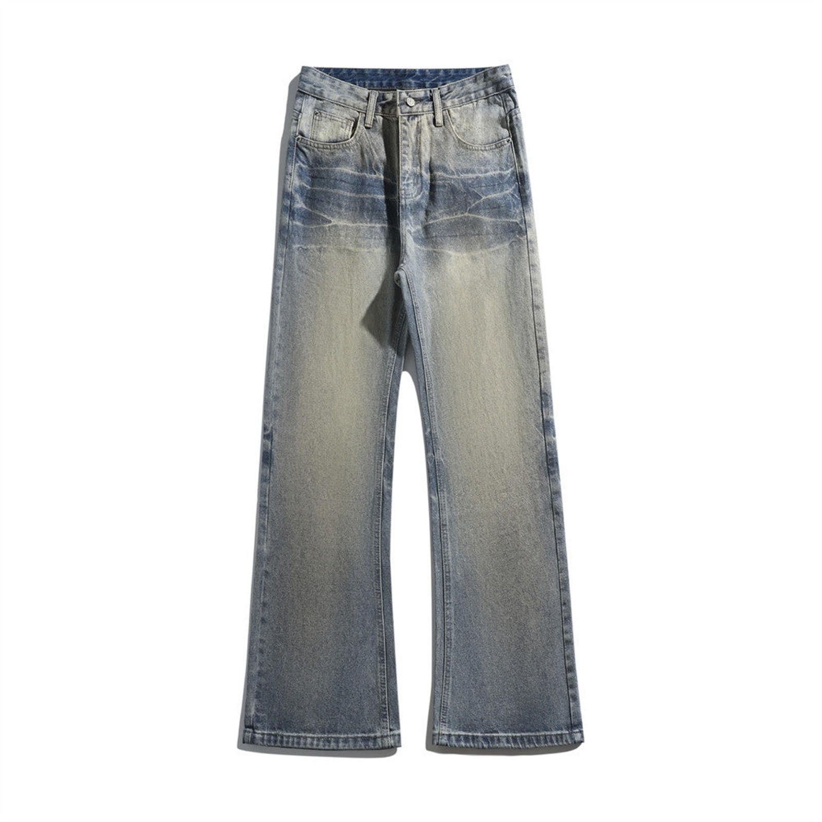 Jean Blue Washed Wide Leg Denim Jeans, Casual Men's Pants Size US 32 / EU 48 - 1 Thumbnail