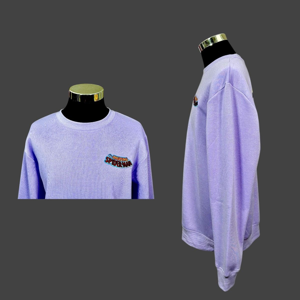 Marvel Comics Marvel Spider-Man Light Purple Long Graphic Sweatshirt Sz XL Size US XL / EU 56 / 4 - 15 Thumbnail