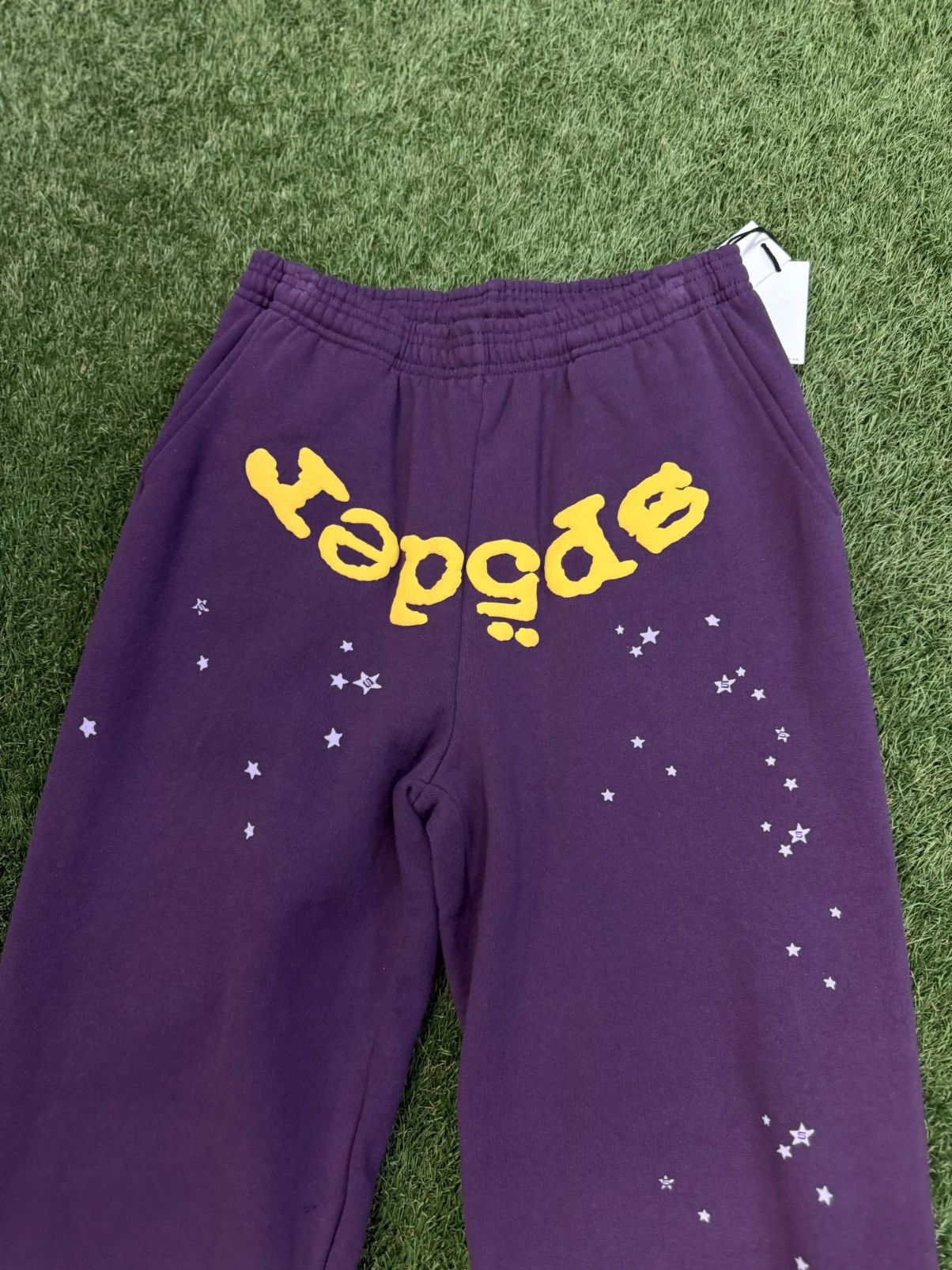 Sp5der Sp5der Worldwide Purple Yellow Sweatpants Size S (NEW) Size US 30 / EU 46 - 6 Thumbnail