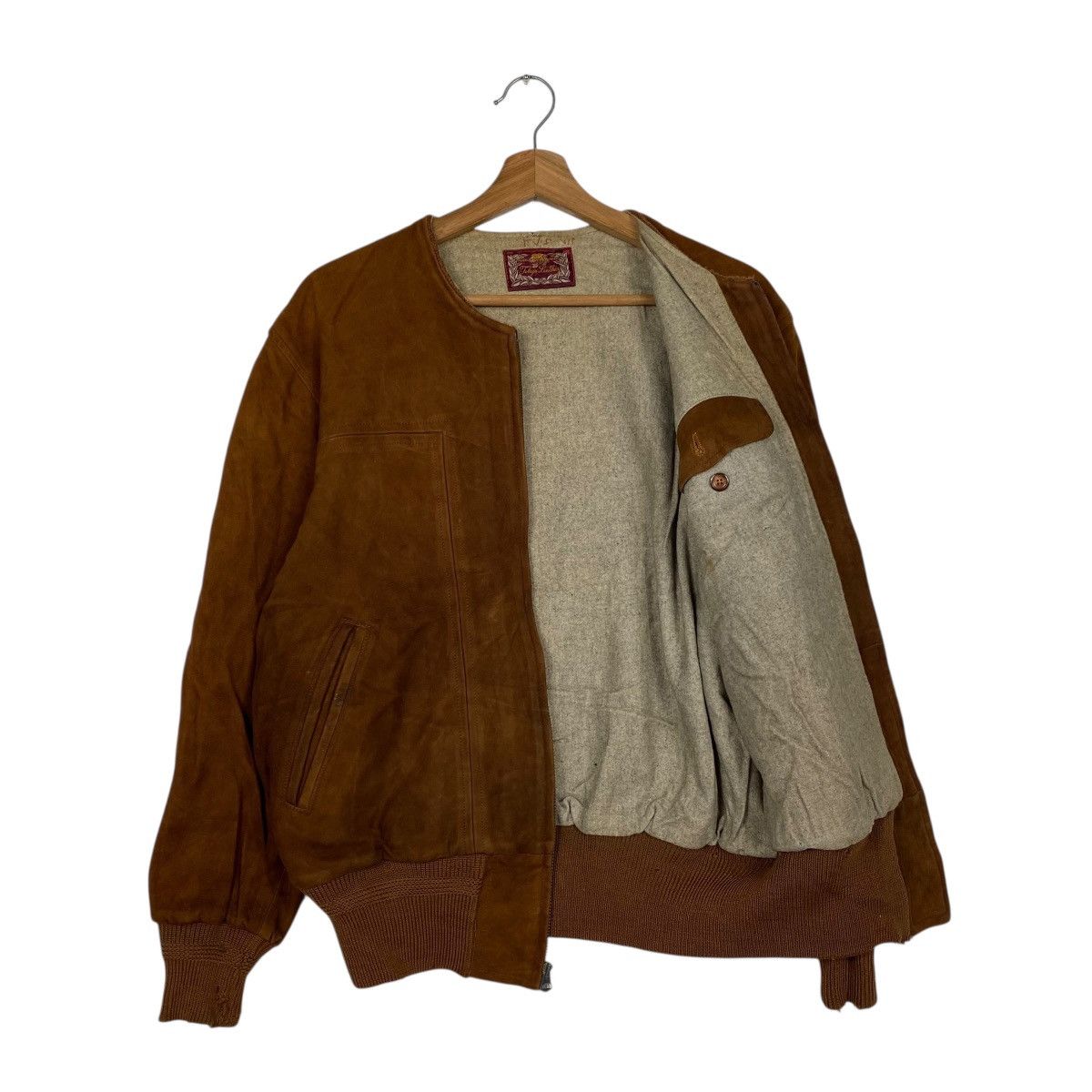 Genuine Leather Vintage leather jacket collarless Size US M / EU 48-50 / 2 - 9 Thumbnail