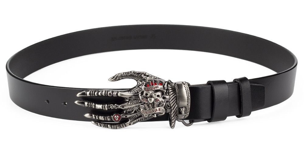 Designer Skull Punk Vintage Belt Riveted Belts Menswear Accessories Size ONE SIZE - 2 Thumbnail