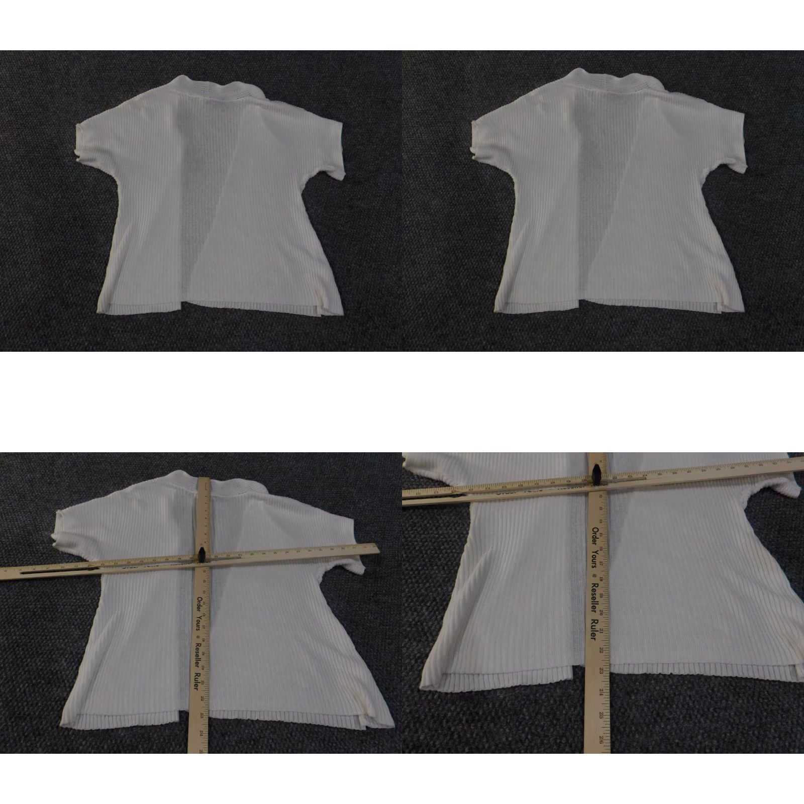 Loft LOFT Cardigan Womens Petit e White Open Knit Lightweight Stretch Casual Regular V-Neck Raglan Short Sleeve Knit Sweater Pullover Size M / US 6-8 / IT 42-44 - 8 Thumbnail