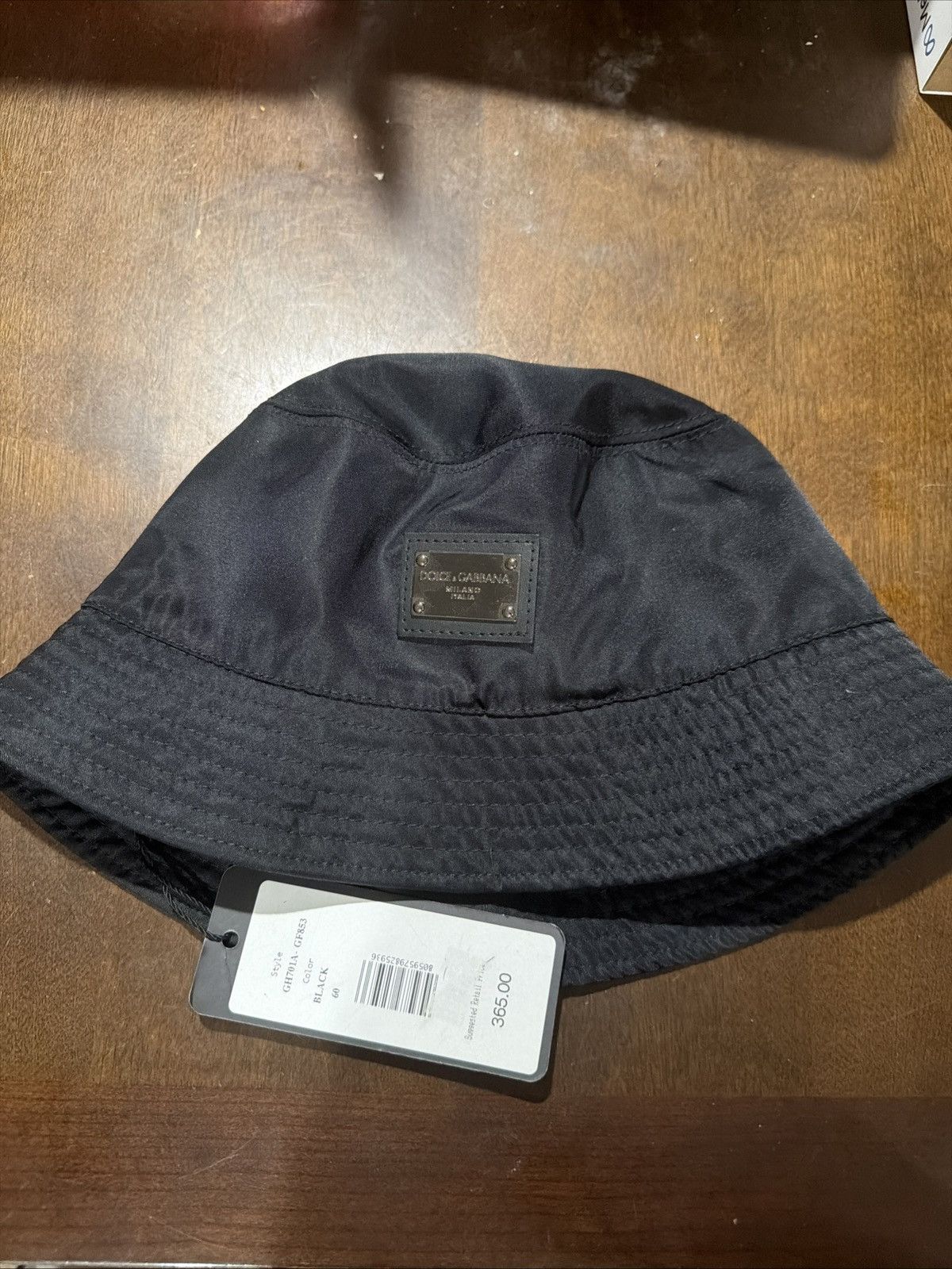 DOLCE & GABBANA Hat Black Wide Brim Cap Bucket s. 57 / S