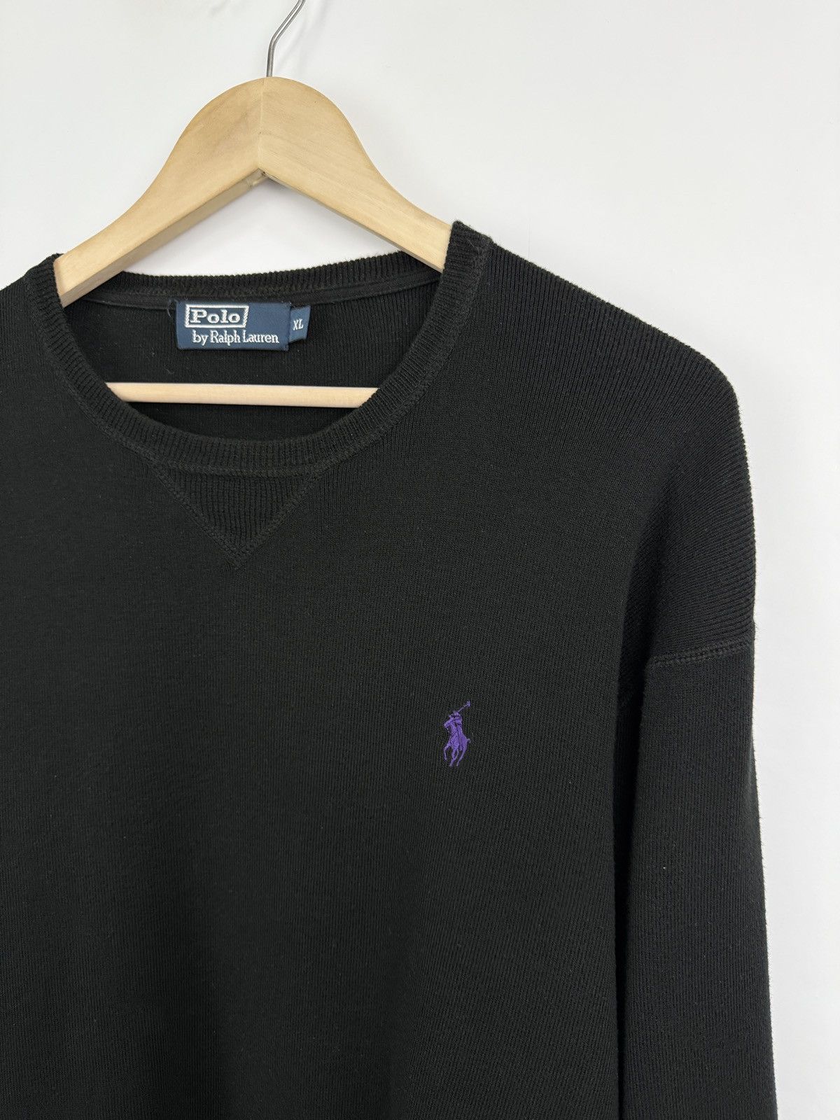 Polo Ralph Lauren 🇺🇸 Vintage 90s Ralph Lauren Purple Logo Knitted Sweater Rare Size US XL / EU 56 / 4 - 4 Thumbnail