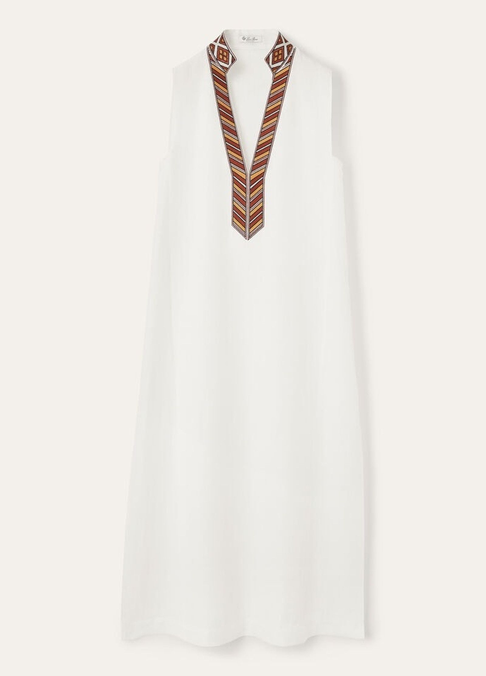 Loro Piana o1srvl11e0526 FAP0264 Abril Midi Dress in White Size S / US 4 / IT 40 - 1 Thumbnail