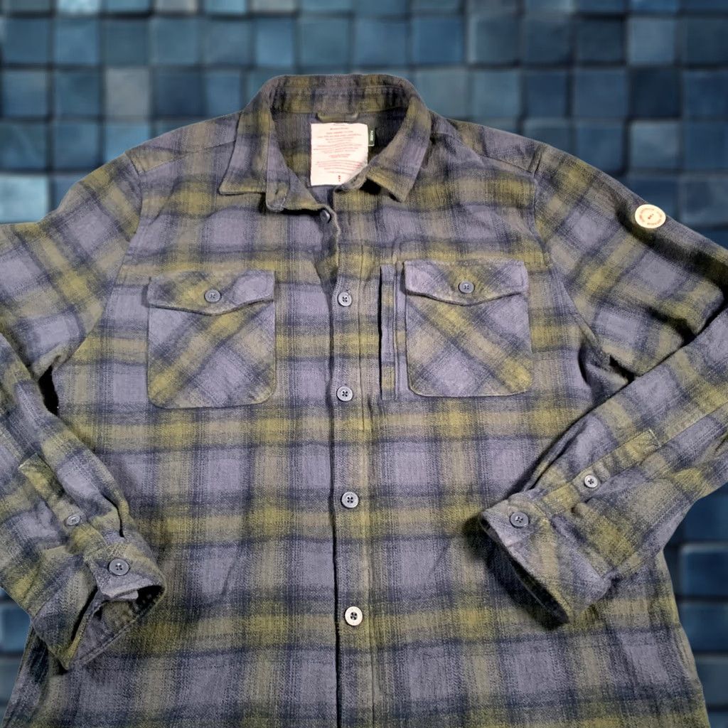 Globe Globe Wanderer Shacket Shirt Mens XL Blue Green Plaid Button Up Size US XL / EU 56 / 4 - 1 Thumbnail