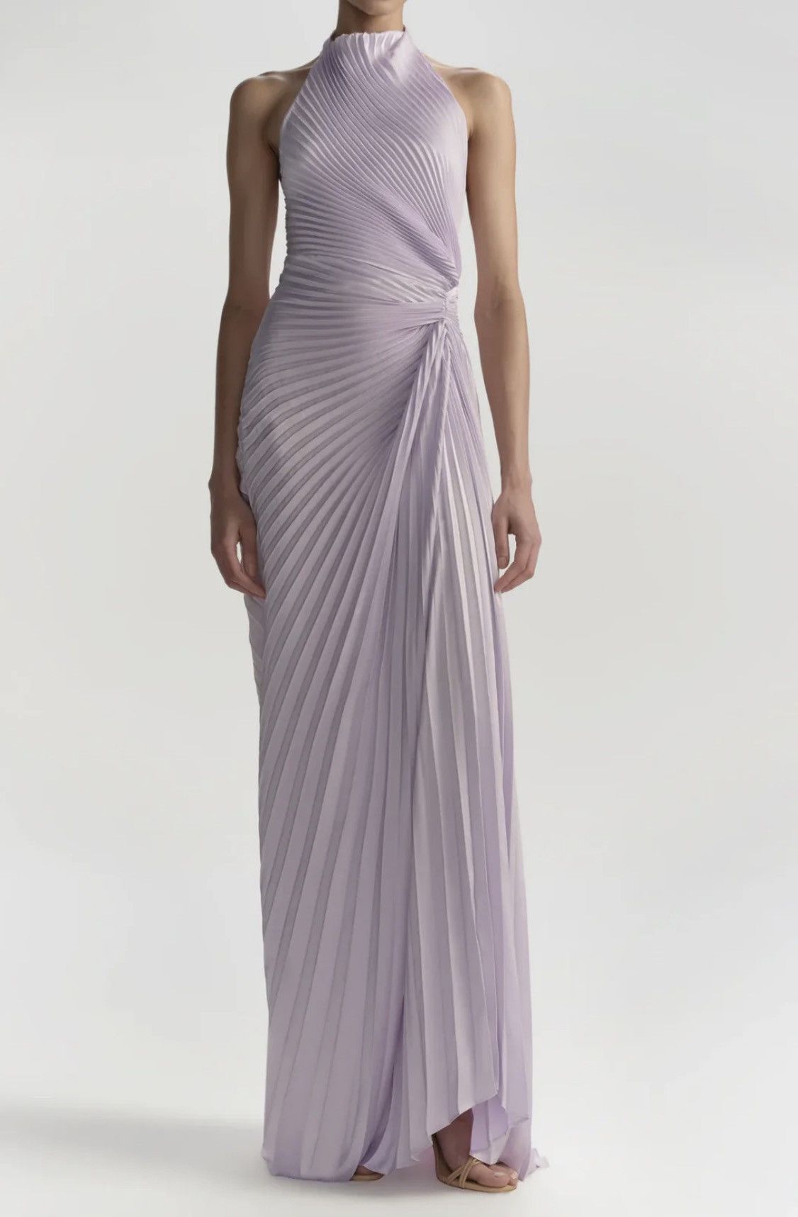 A.L.C. A.L.C Romy Pleated Halter Gown Size S / US 4 / IT 40 - 2 Thumbnail