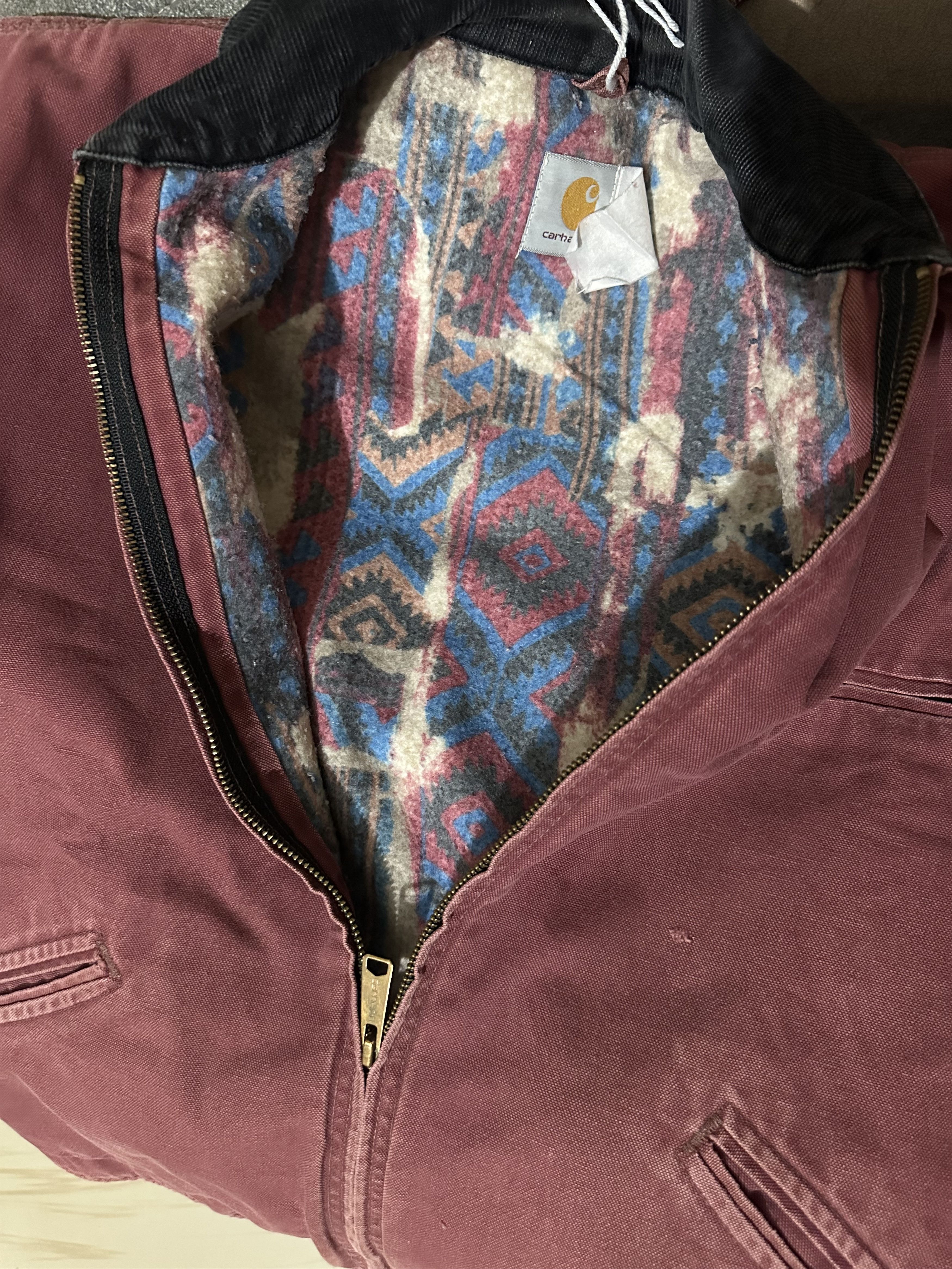 Carhartt Vintage 1980s Carhartt Faded Redwood Detroit Jacket Size US XL / EU 56 / 4 - 11 Thumbnail