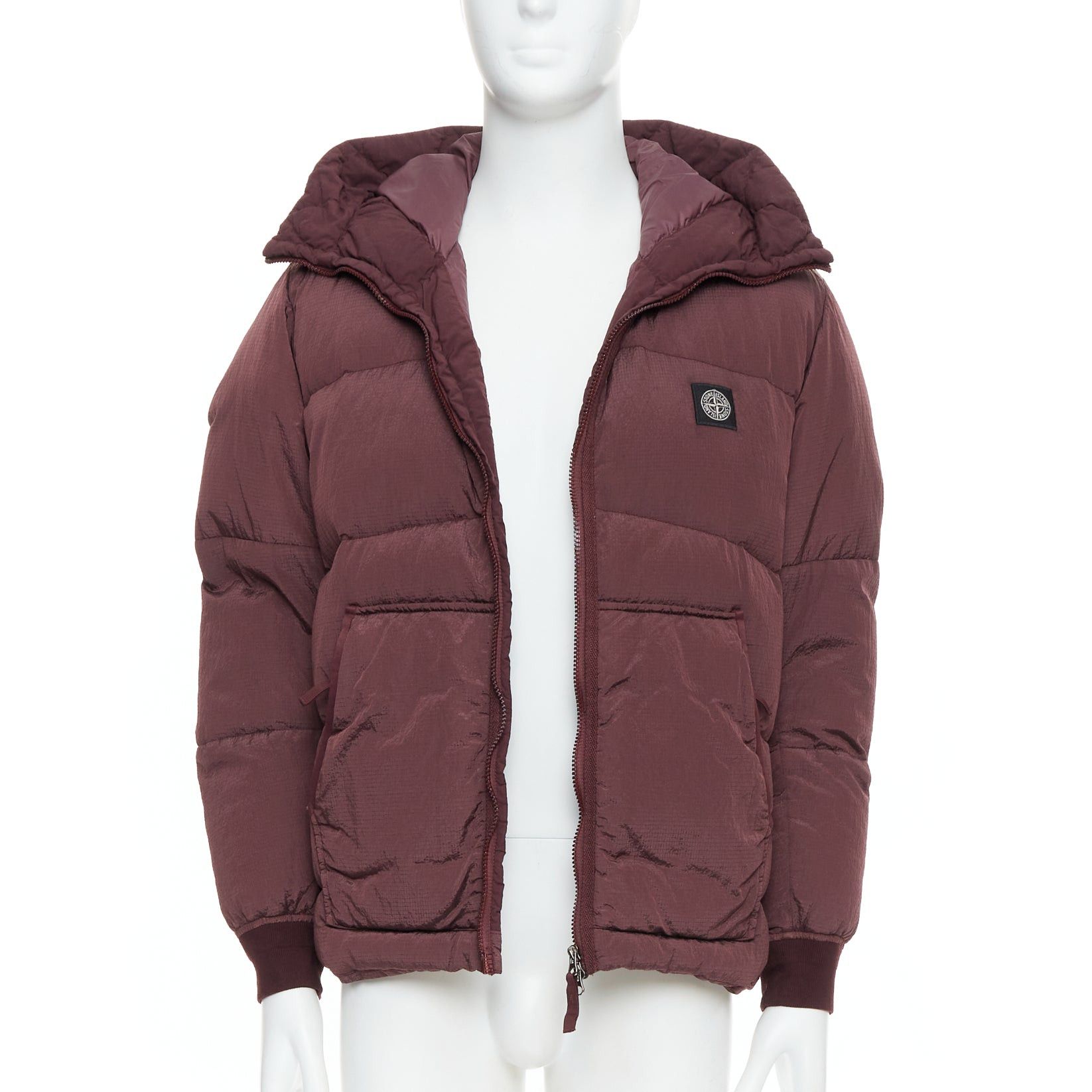 Stone Island STONE ISLAND purple nylon black logo duck down padded puffer jacket M Size US M / EU 48-50 / 2 - 1 Thumbnail