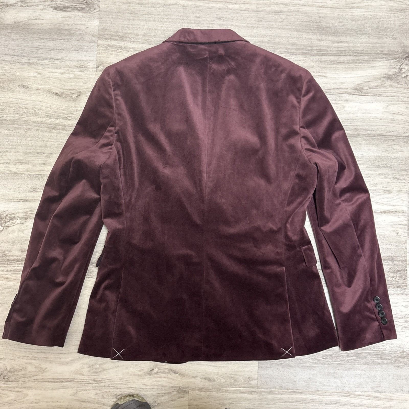 J Ferrar J Ferrar Velvet Suit Jacket Mens 40 Slim Oxblood Burgundy Fo Size 40S - 7 Thumbnail