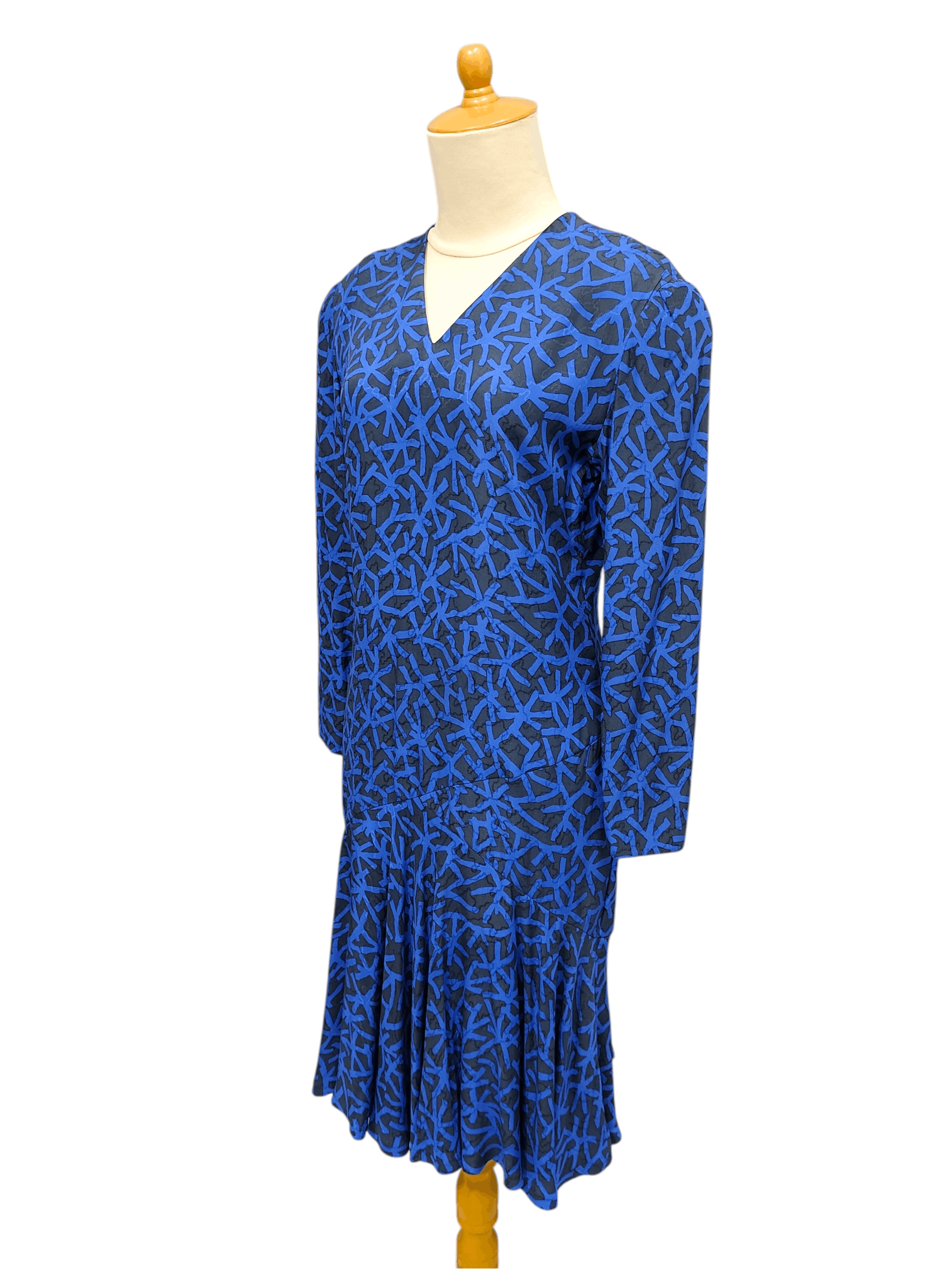 Christian Dior Monsieur 80s Christian Dior- Abstract Art Graphic Archive Rayon Dress Size M / US 6-8 / IT 42-44 - 3 Thumbnail
