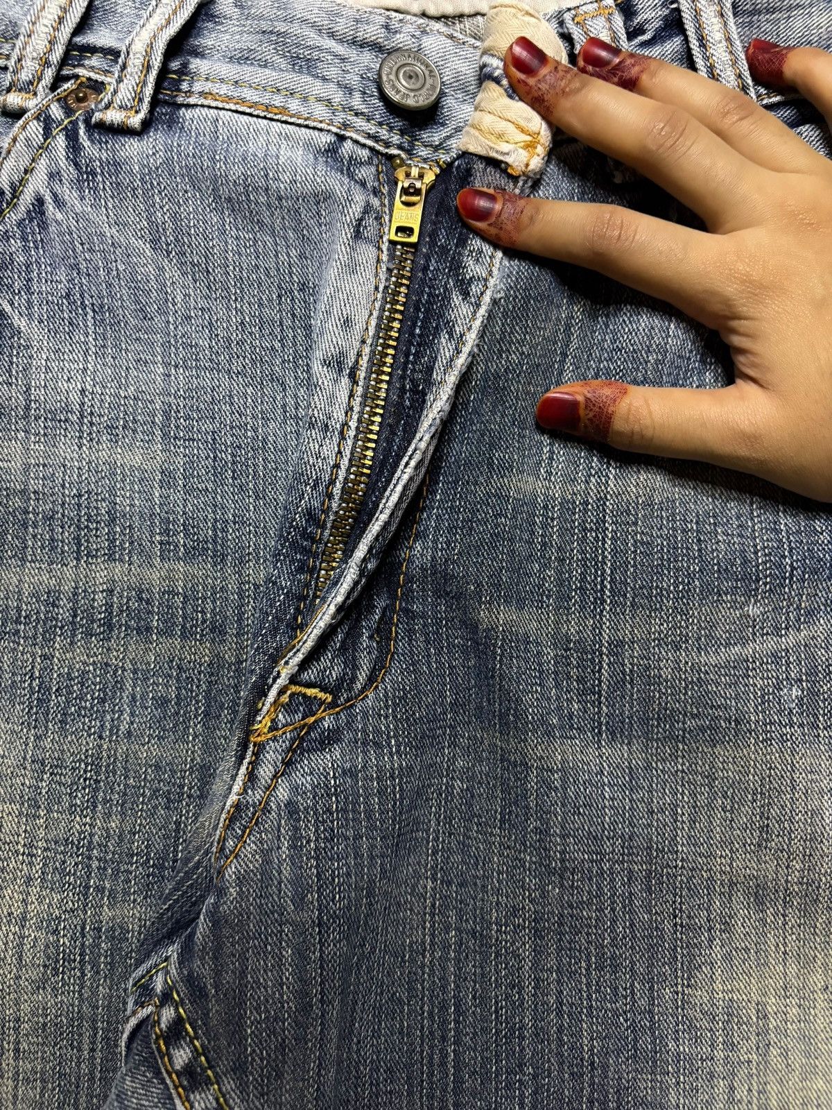 Japanese Brand Vintage Denim Craft Faded Wash Loose Baggy Jeans Size US 36 / EU 52 - 3 Thumbnail