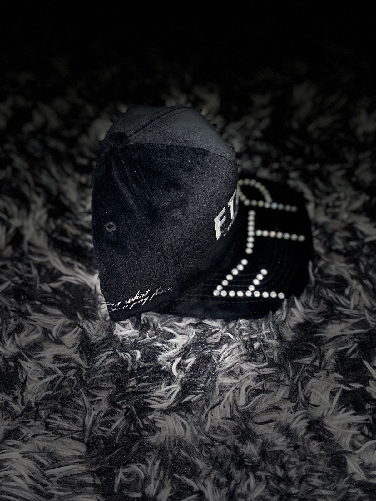image of Fuck The Population Diamond Dealer 5 Panel Hat (Black), Men's