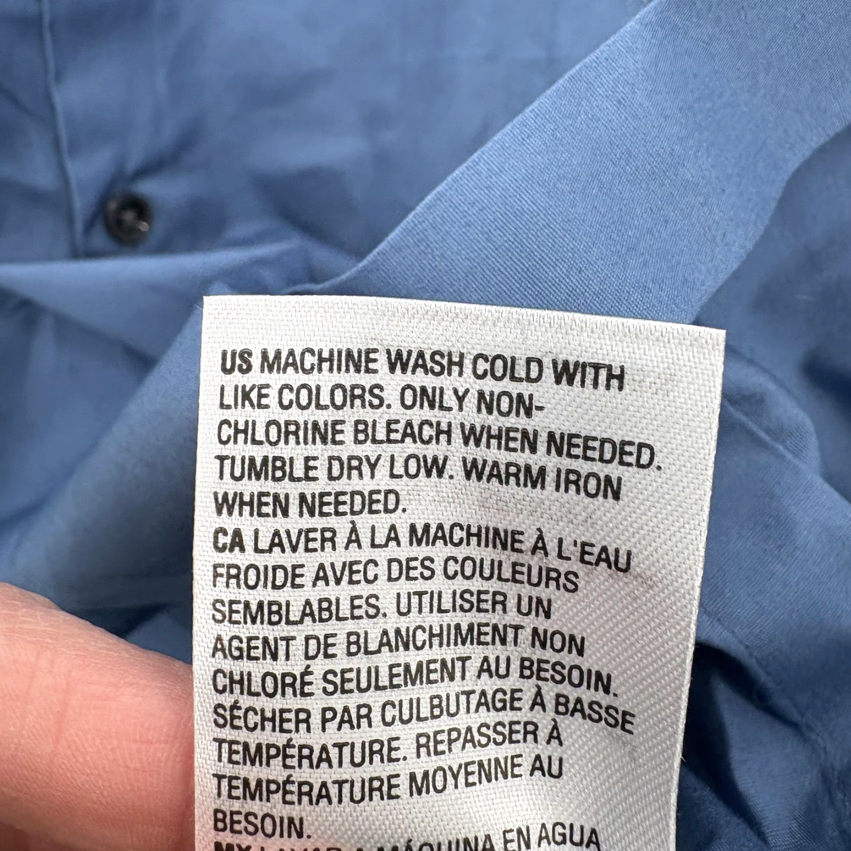 Alfani Alfani Dress Shirt Mens Large Moonlight Blue Stretch Long Sleeve Business NWT Size 42R - 6 Thumbnail
