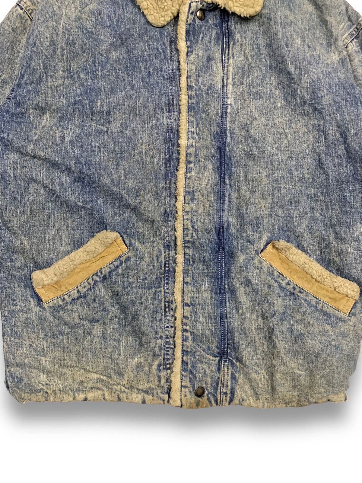 Japanese Brand Vintage Ice Fire Japan Oversized Sherpa Lined Denim Jacket Size US L / EU 52-54 / 3 - 8 Thumbnail