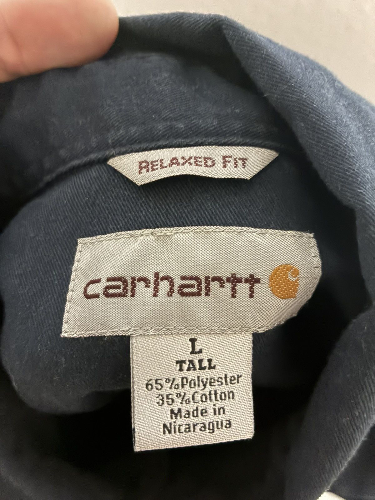 Carhartt Carharrt dark blue long sleeve buttoned workwear shirt large Size US L / EU 52-54 / 3 - 2 Thumbnail