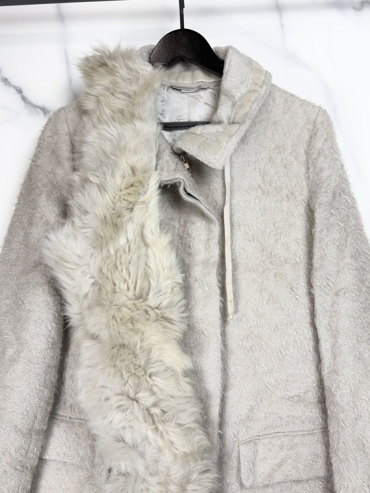 Helmut Lang AW00 Helmut Lang Fur Collar Mohair Astro Biker Jacket Parka Size US S / EU 44-46 / 1 - 5 Thumbnail