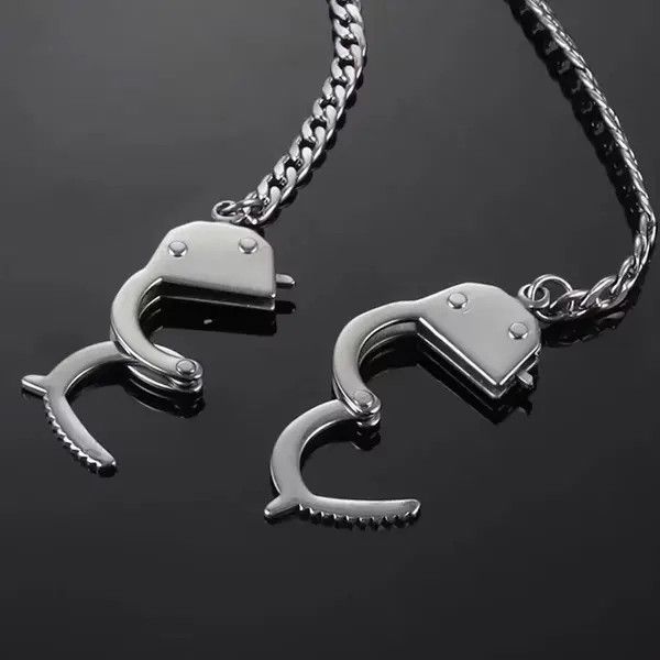Japanese Brand Handcuffs Chain Necklace Anarchy Punk Rock Alt Jewelry Size ONE SIZE - 2 Thumbnail