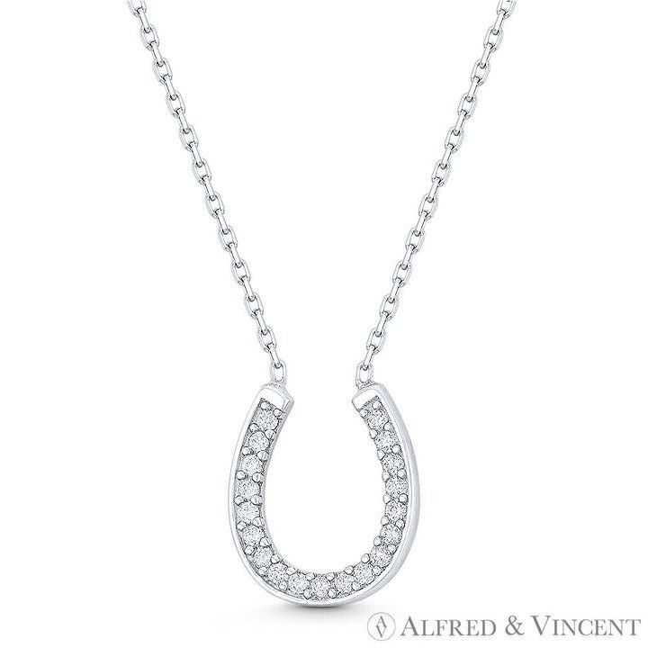 Other "U" Horseshoe CZ Crystal Luck Charm Pendant & Chain Necklace Size ONE SIZE - 1 Preview