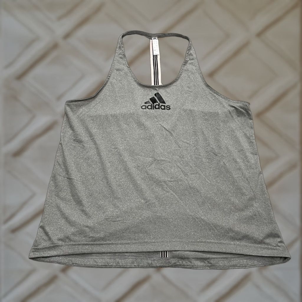 Adidas Adidas Active Tank Top Womens Large Gray Halter Racerback Athletic Gym Yoga Run Tank Size L / US 10 / IT 46 - 1 Thumbnail