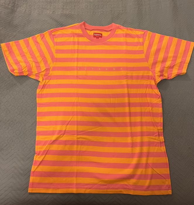 Supreme SS18 Supreme Bar Stripe Tee - Pink | Grailed