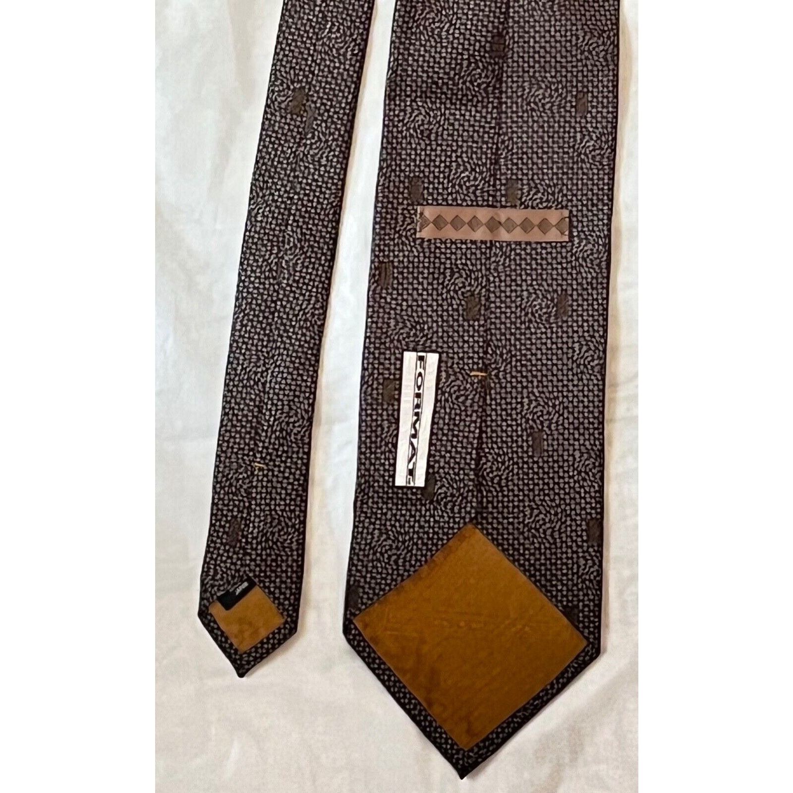 Other Vintage Format silk tie ~ Brown & Black ~ necktie Size ONE SIZE - 5 Thumbnail