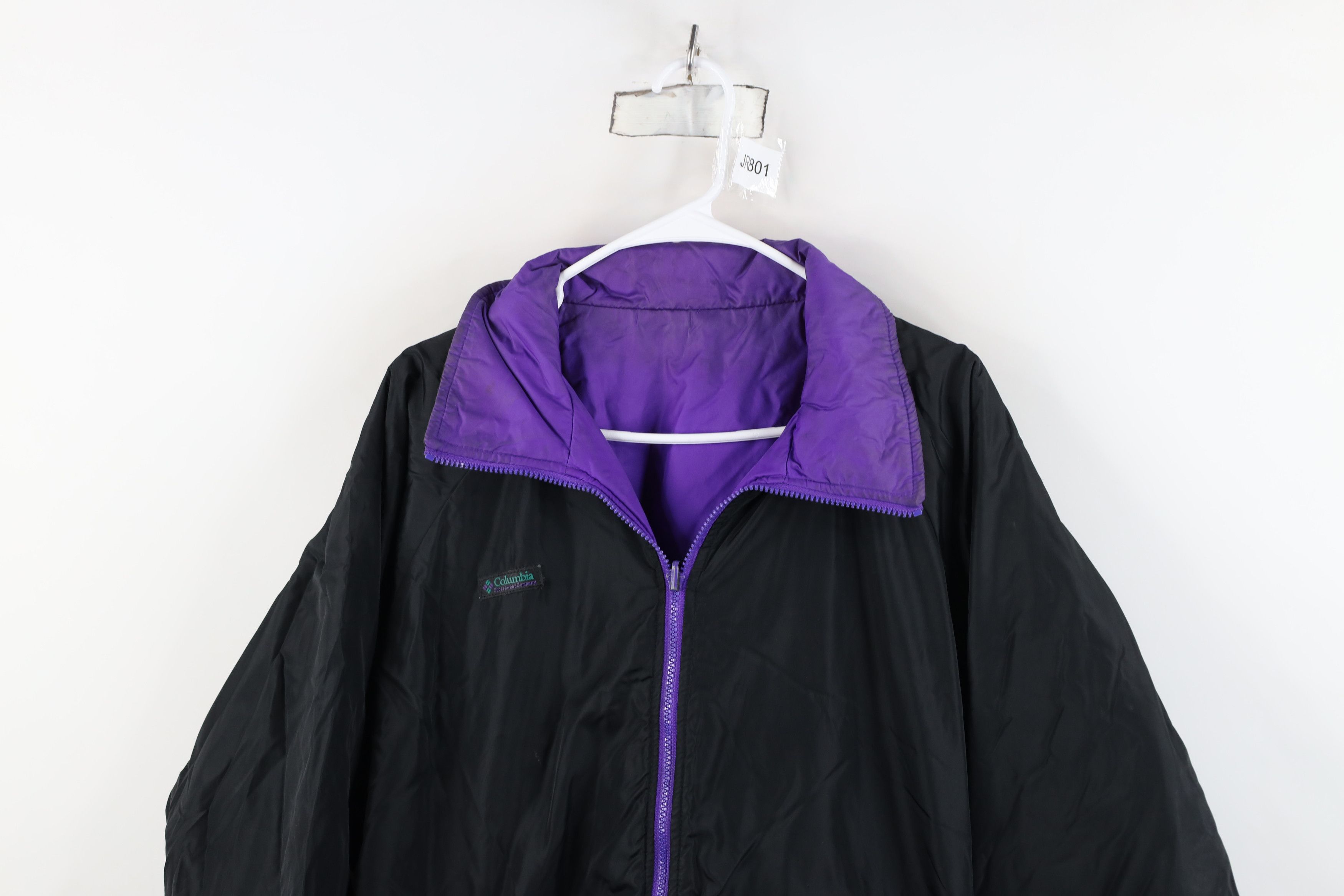 Columbia Vintage 90s Columbia Reversible Bomber Jacket Black Purple Size US L / EU 52-54 / 3 - 2 Thumbnail