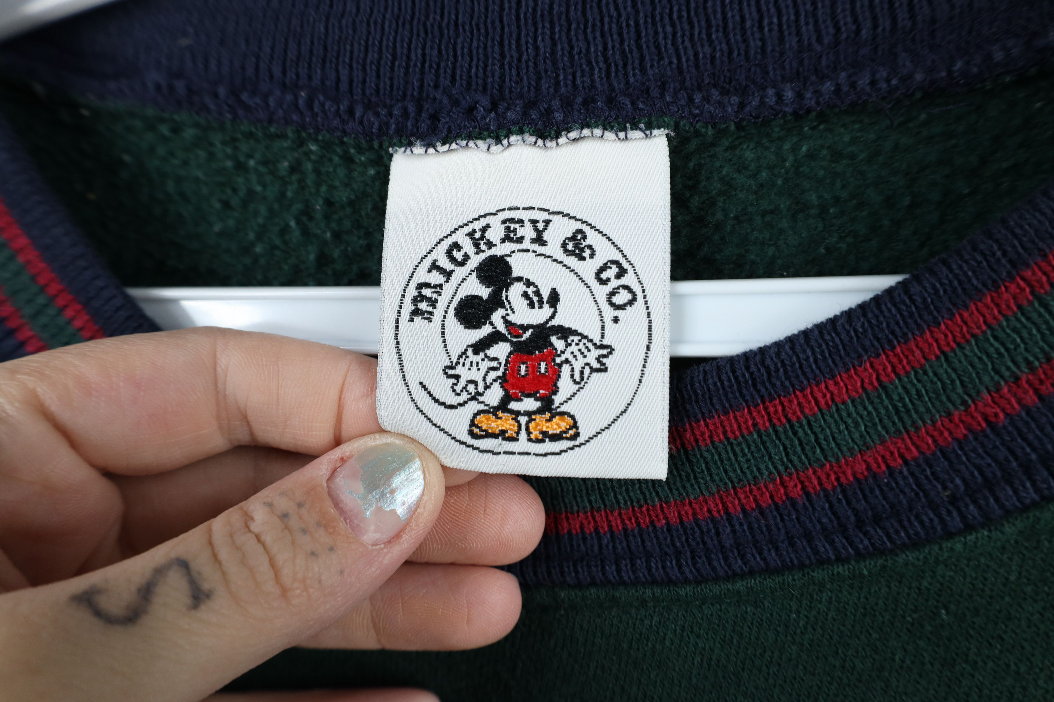 Disney Vintage 90s Disney Argyle Diamond Mickey Mouse Sweatshirt Size US L / EU 52-54 / 3 - 8 Thumbnail
