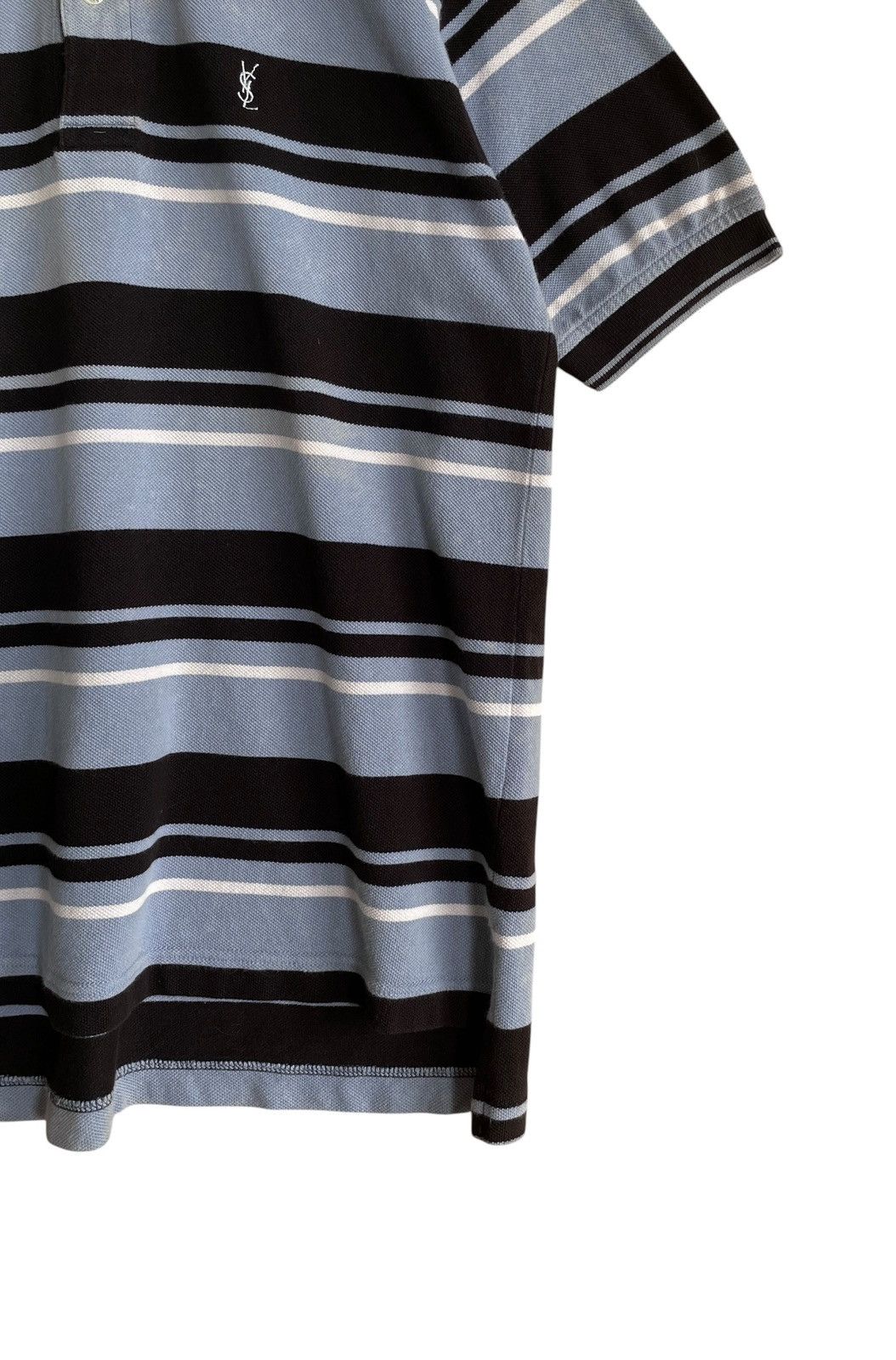 Yves Saint Laurent Vintage Brand Yves Saint Laurent Stripe Polo Tee 1990s Size US L / EU 52-54 / 3 - 5 Thumbnail