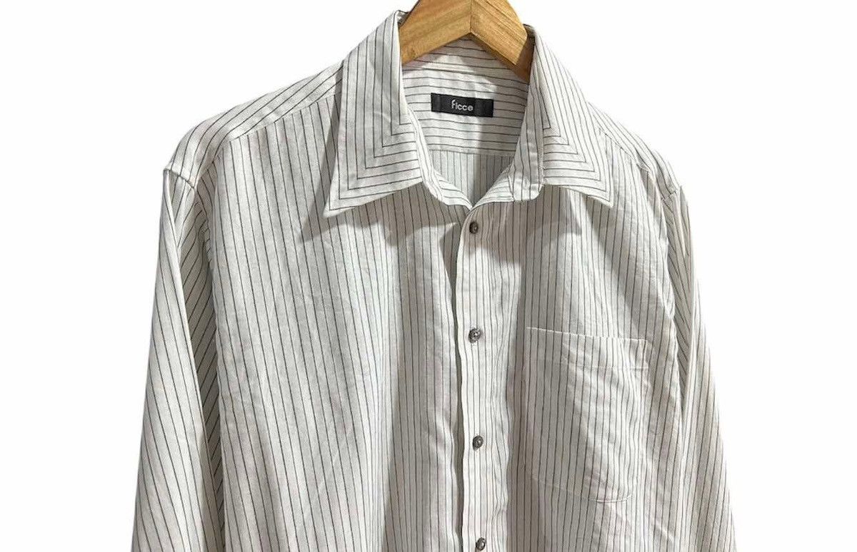 Designer 🔥Vintage Ficce Striped Shirt Long Sleeve Yoshiyuki Konishi Size US XL / EU 56 / 4 - 9 Thumbnail