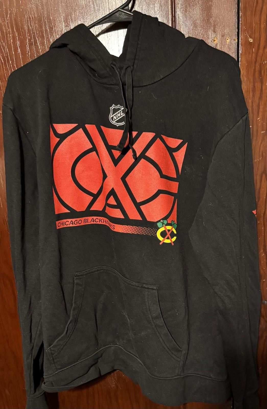 Other Chicago Blackhawks Fanatics Pullover Hoodie Black Men’s Sz L Size ONE SIZE - 1 Thumbnail